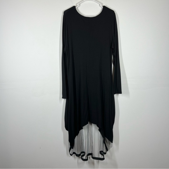 LUUKAA Long Sleeve Mesh Jersey Knit Lagenlook Dress Size 4 - Picture 2 of 11